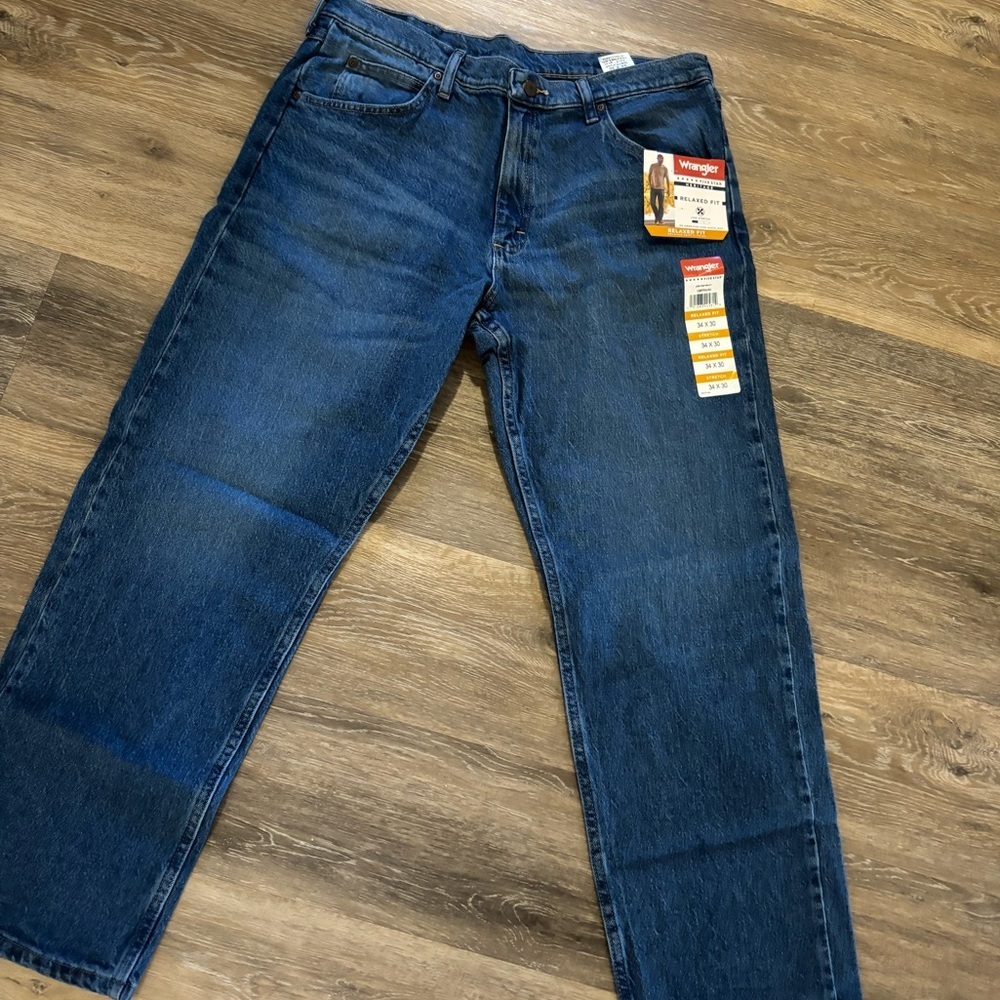Men's Wrangler Relaxed Fit Blue Jeans Sz 34X30